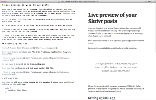 Skrivr blog preview